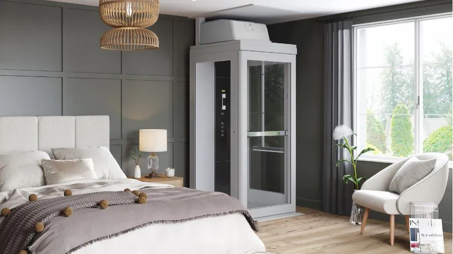 a home elevator in a bedroom