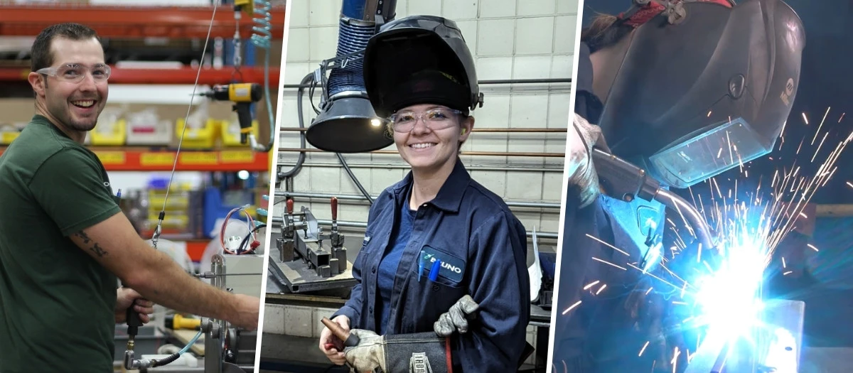 Picture of three Bruno employees side by side