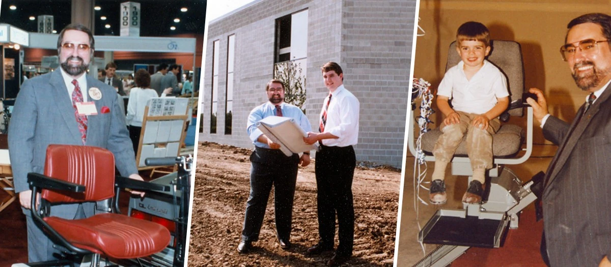 Member of the Bruno family standing in various locations