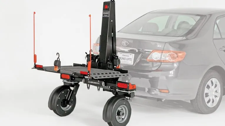 chariot scooter lift with corner markers