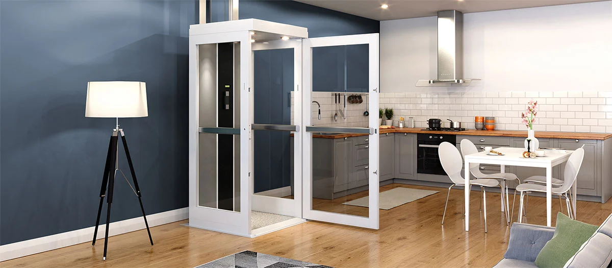 connect classic home elevator next to the kitchen