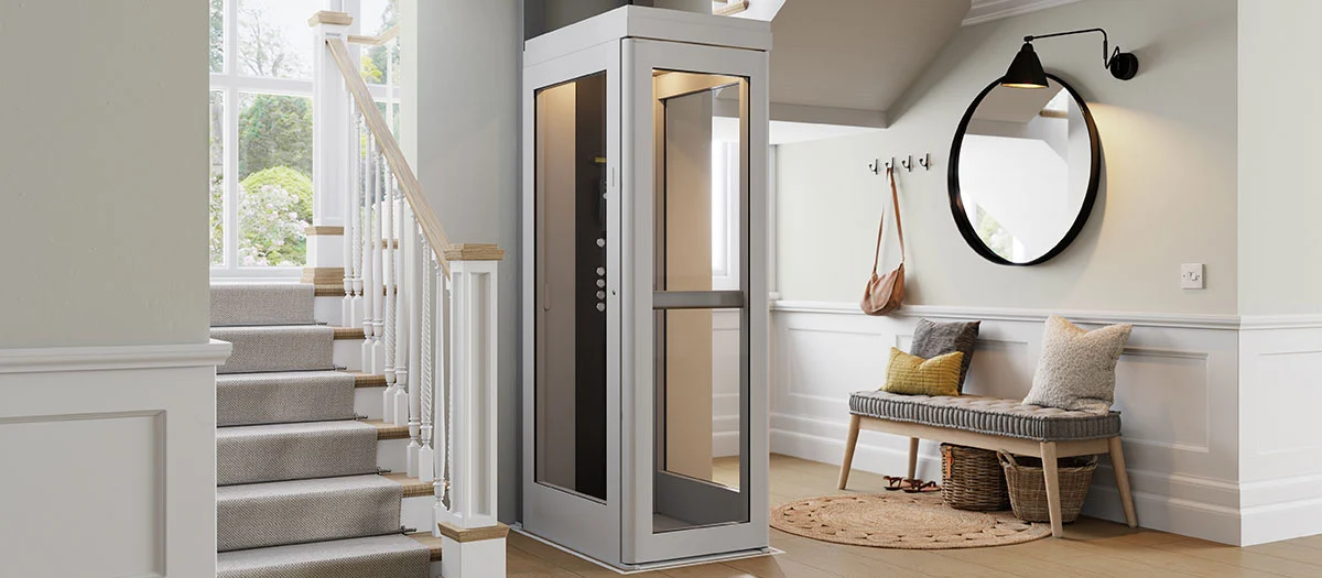 connect compact home elevator by staircase