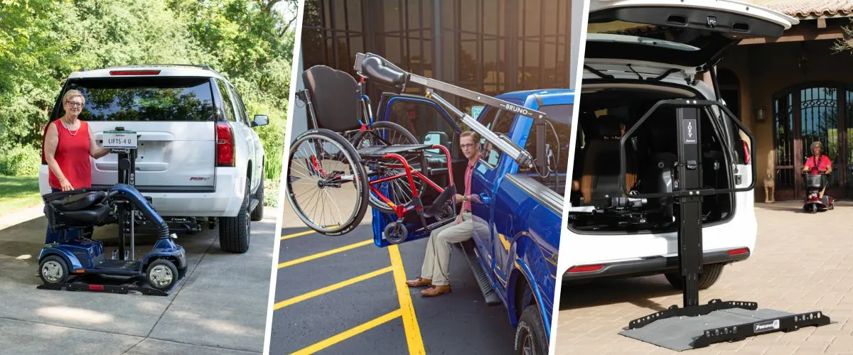 multiple bruno scooter lift products side by side