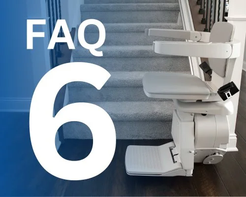 faq 6 text over an image of an indoor straight stair lift
