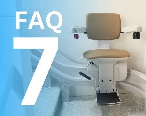 faq 7 text over an image of an indoor curved stair lift